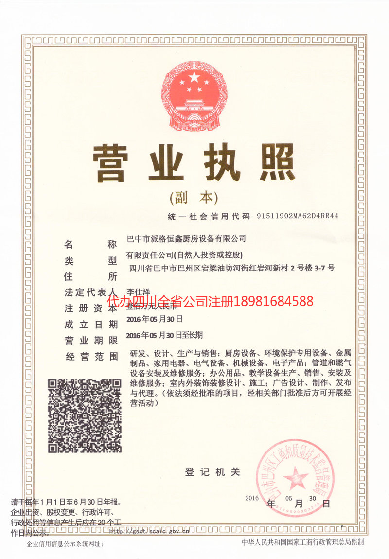 蓬溪蓬溪派格恒鑫厨房设备有限公司